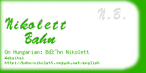 nikolett bahn business card